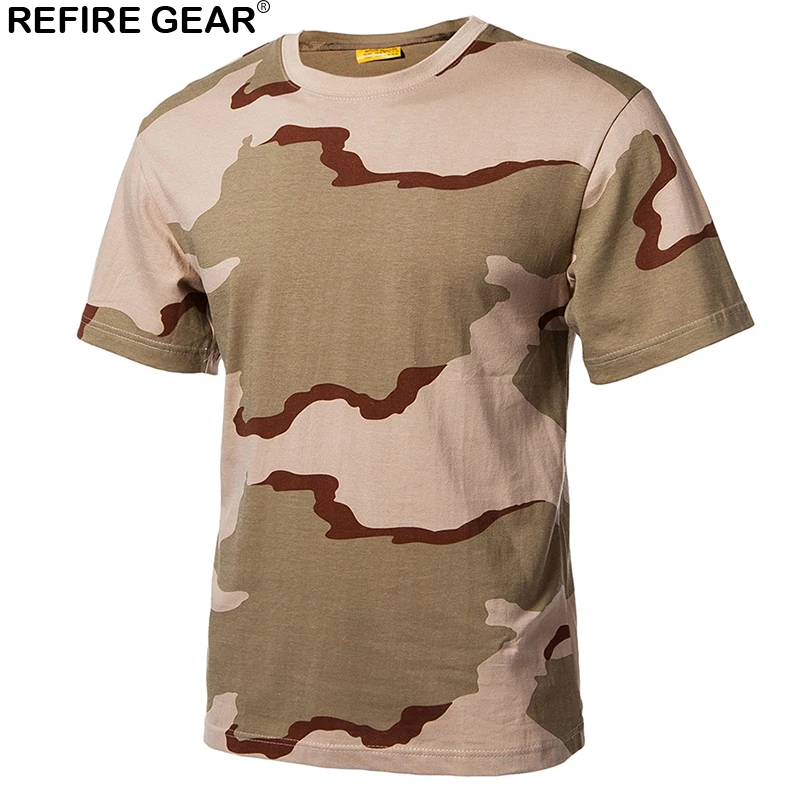 Футболка Refire Gear Мужская быстросохнущая хлопок камуфляж пейнтбол дышащая Военная