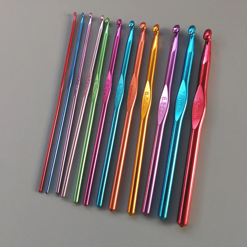 12 шт./упак. Алюминиевые крючки для вязания Швейные Спицы вязальные спицы свитер