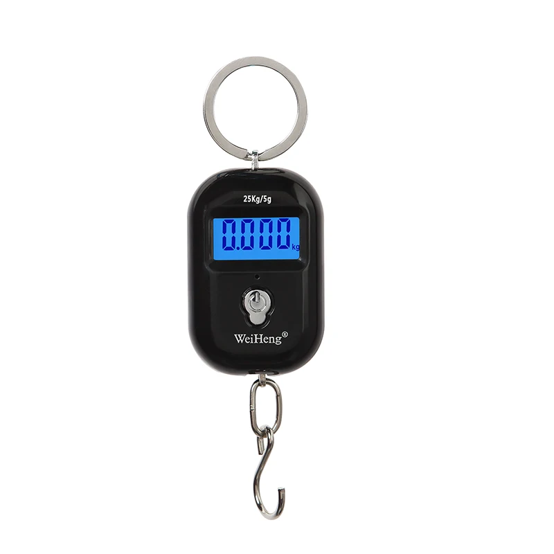 Black 25кг X 5,0 г/10 г Мини цифровые весы с ЖК-дисплей Дисплей Подсветка Чемодан весы для рыбалки и взвешивания Чемодан путешествия электронные весы - Цвет: Black