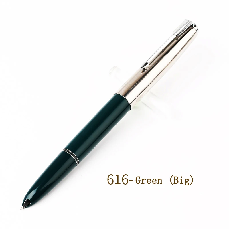 616 Big Green Подлинное качество HERO 616 Классическая ностальгическая перьевая ручка 616-2 Золотой зажим/колпачок чернильная ручка Иридиевый тонкий наконечник 0,5 мм для студентов - Цвет: 616 Big Green