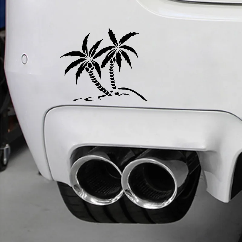QYPF 17.8cm*14.5cm Simple And True Coconut Tree Newfashioned Vinyl Car Sticker Light Window Decal C18-0493 | Автомобили и