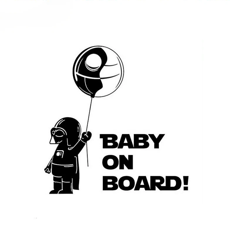 Black BEMOST "Baby On Board", Звездные войны, автомобильные наклейки Предупреждение ющий знак, Автомобильные украшения, аксессуары для всех автомобилей, 14*14,5 см - Название цвета: Black