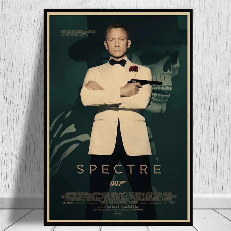 007 Джеймс Бонд агенте Коннери Майкл Крейг классический экшн-фильм крафт-бумага Бар плакат ретро плакат декоративной живописи