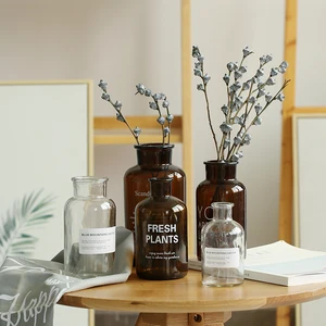 Фон для студийной фотосъемки в скандинавском стиле ретро прозрачный коричневый стеклянный флакон ваза для спальни аксессуары для рабочего стола