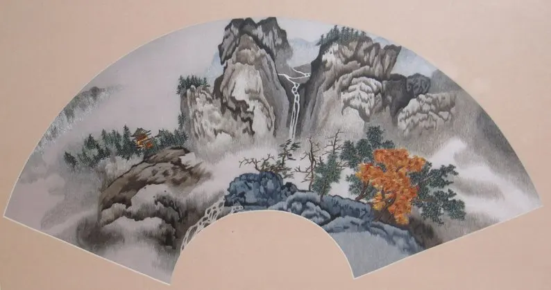 Китайская шелковая вышивка ручной работы пейзаж живопись Настенный декор