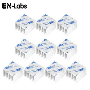 En-Labs 10pcs Aluminum Heatsink 14*14*10mm Electronic Chip Radiator Cooler w/ 3M9448A Thermal Double Sided Adhesive Tape