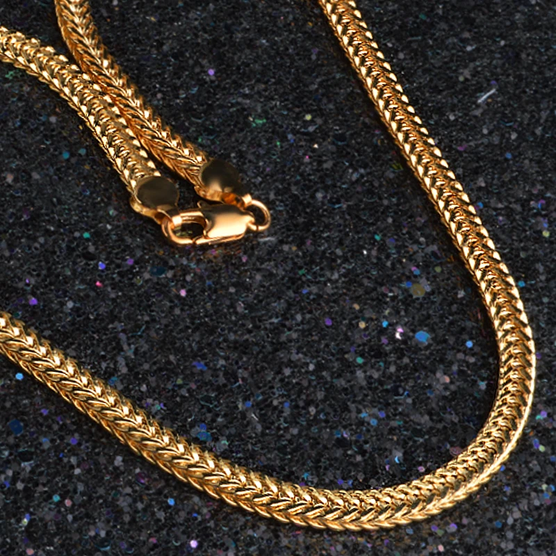 Модное ожерелье с золотым воротником 6 мм 20 дюймов крутые мужские массивные