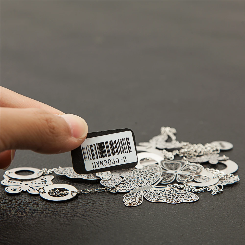 90 см серебро Цепочки и ожерелья бабочка филигрань Винтаж Colar Медь Kolye длинные Boho