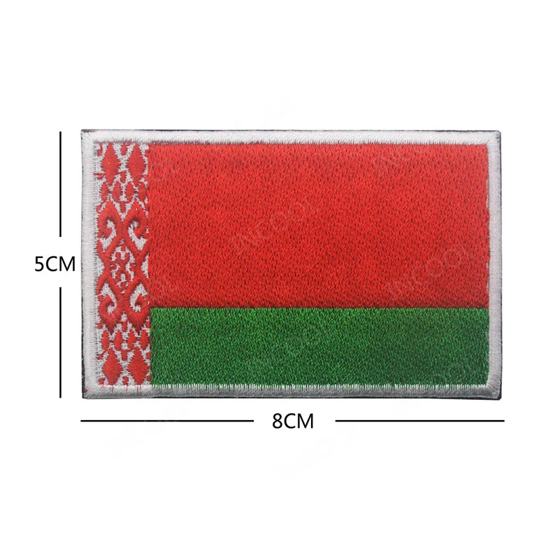 Belarus Flag Нашивки с вышитым флагом в европейском стиле для Беларуси, Европы, Испании, Италии, Германии, Великобритании, Франции, Польши, Нидерландов, России - Цвет: Belarus Flag
