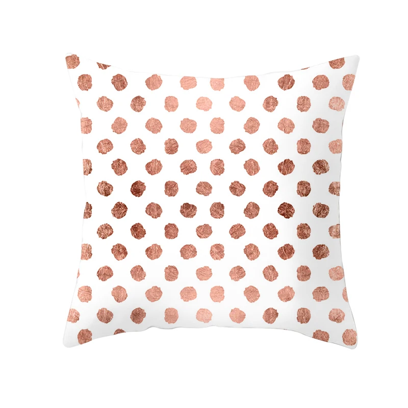 mling 1pcs 45x45cm Geometric Pink Gold Decorative Pillow Peach Skin Sofa Cushion Waist Pillow Cover Decorative Cushion Cover