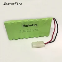 masterfire 2packlot brand new 8x aa ni mh 9 6v 1800mah battery cell rechargeable nimh batteries pack with two wires plugs