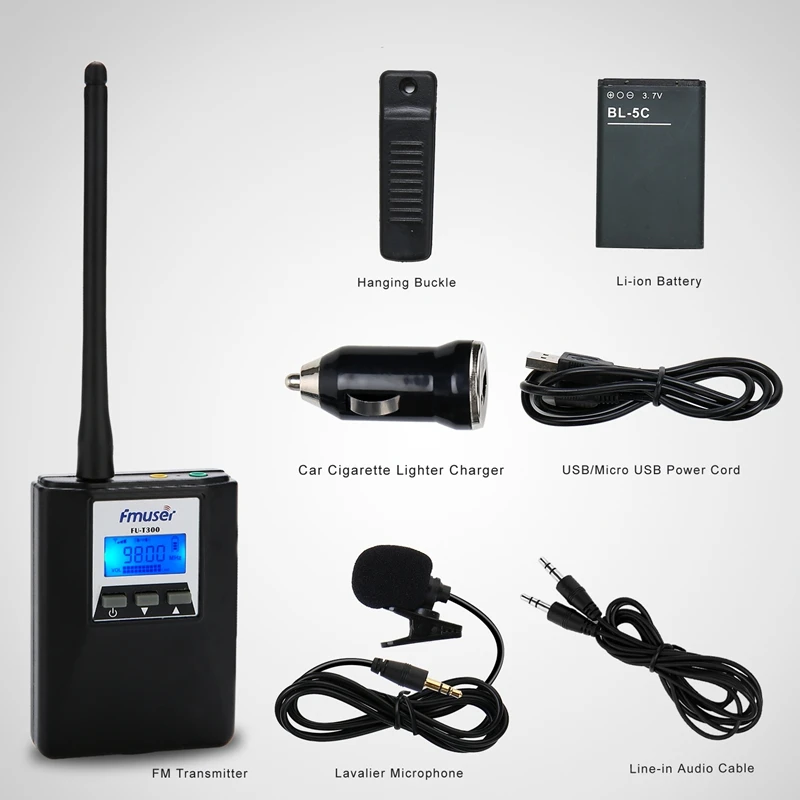 FMUSER FU-T300, 0,2 Вт, fm-радио передатчик, набор, портативный передатчик с низкой мощностью, fm-передатчик для туризма, светильник, шоу, встречи