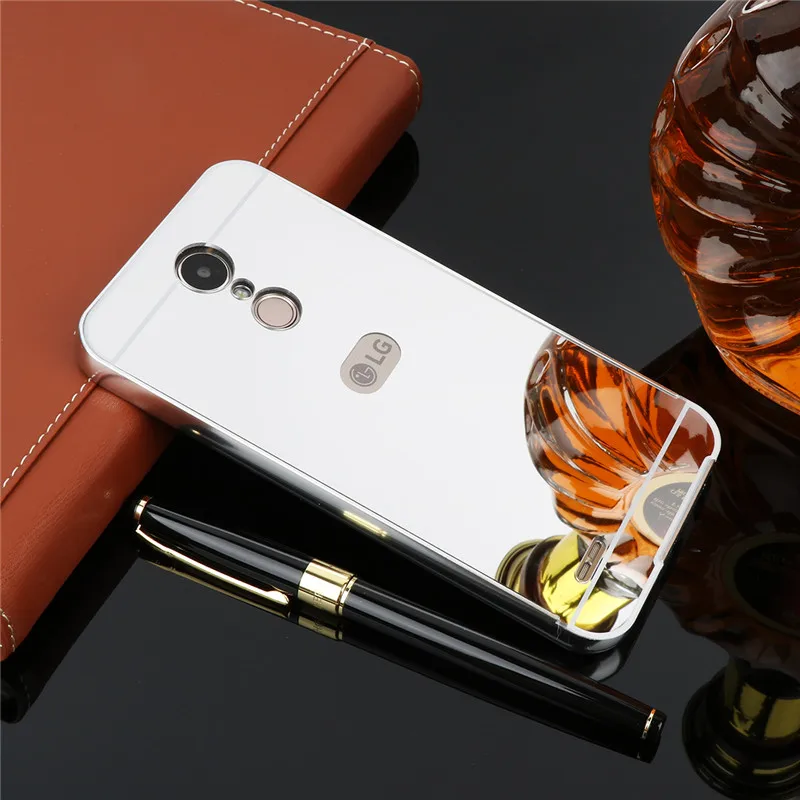 Для LG K8 2017X240X240 чехол с металлической рамкой зеркальной задней крышкой жесткий
