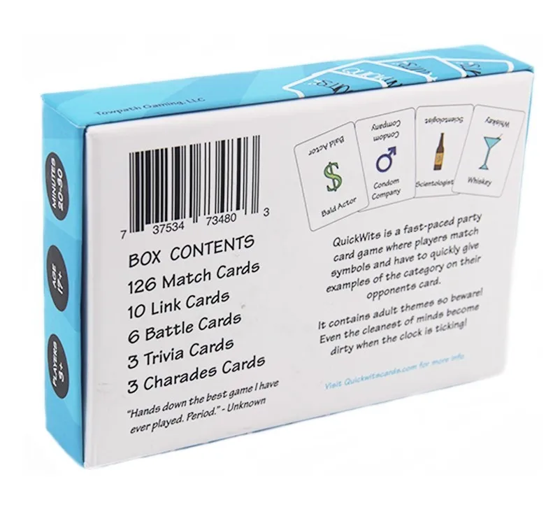 Популярная Настольная игровая карта для взрослых Quickwits|Настольные игры| |