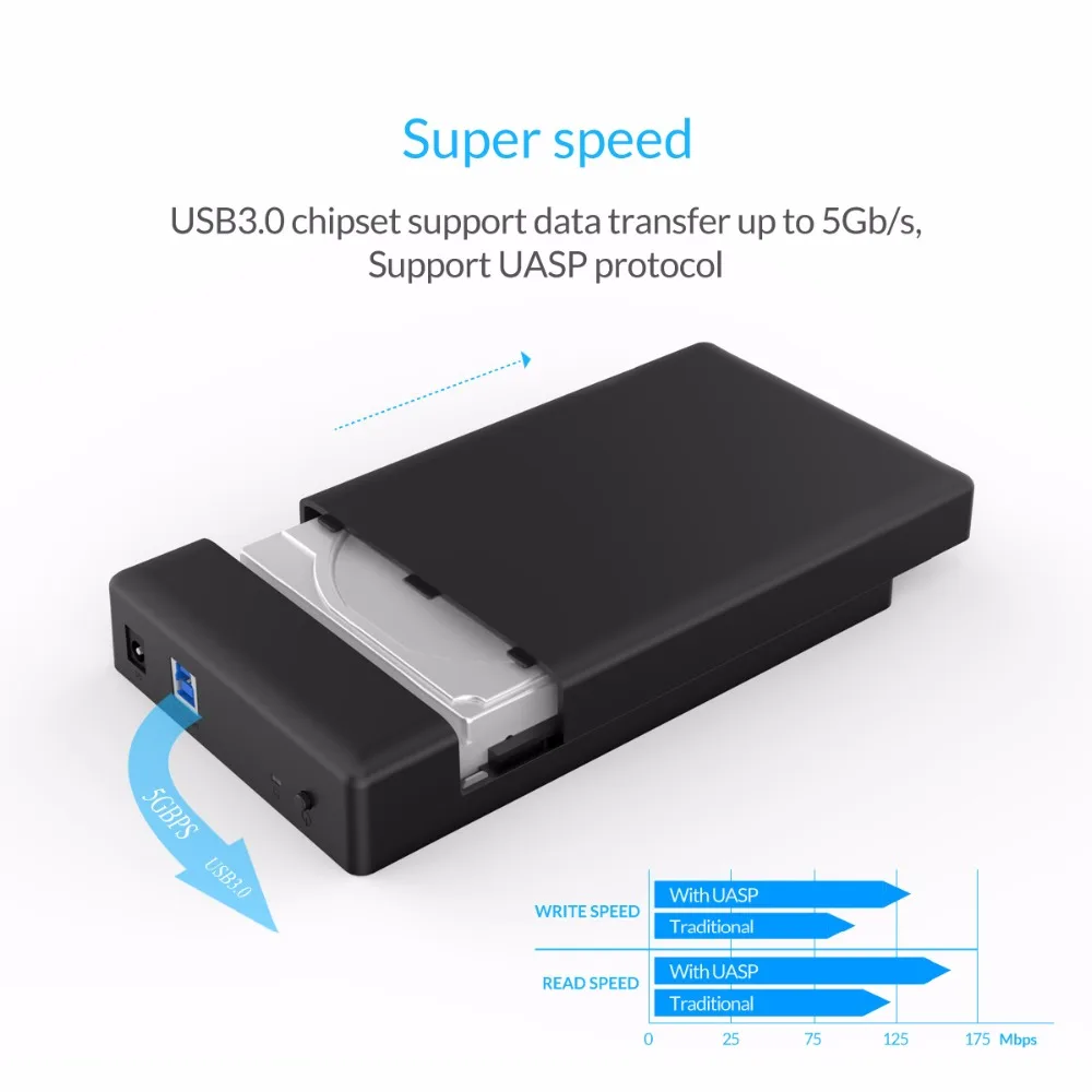 ORICO 3 5 дюйма корпус для жесткого диска USB 0 Гбит/с на SATA поддержка UASP и 8 ТБ