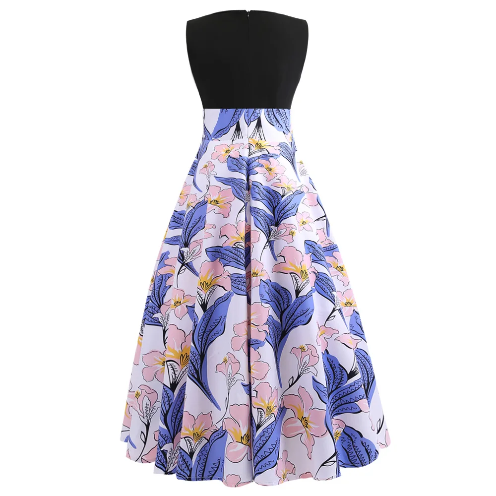 Joineles Бохо Макси женское платье с круглым вырезом без рукавов Летнее цветочное