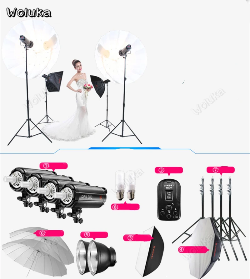 Студия флэш набор Jinbei 600 Вт фотографический свет комплект большой