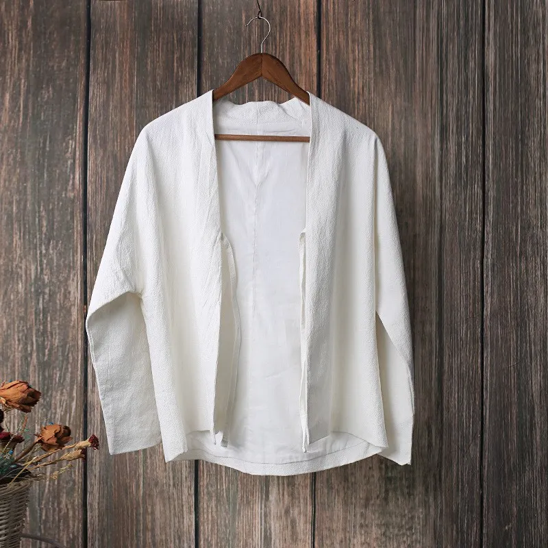 Женская льняная блузка-кимоно ORIGOODS Винтажная летняя рубашка в китайском стиле