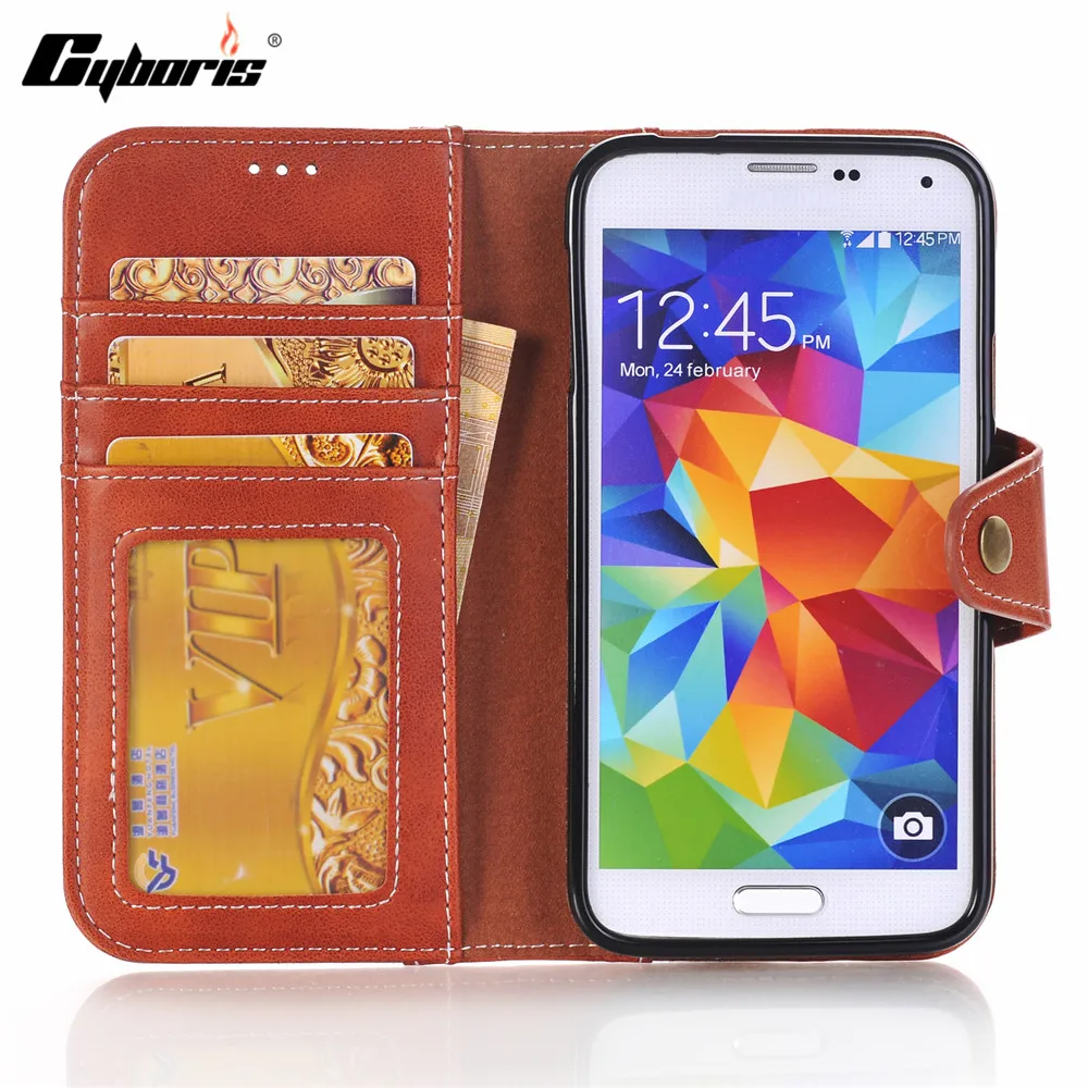 Роскошный кожаный чехол для Samsung Galaxy S5 Чехол Винтаж откидная крышка бумажник