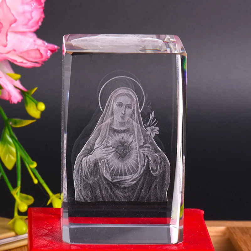 Лазерные 3D украшения христианские подарки Дева Мария Креативные аксессуары для
