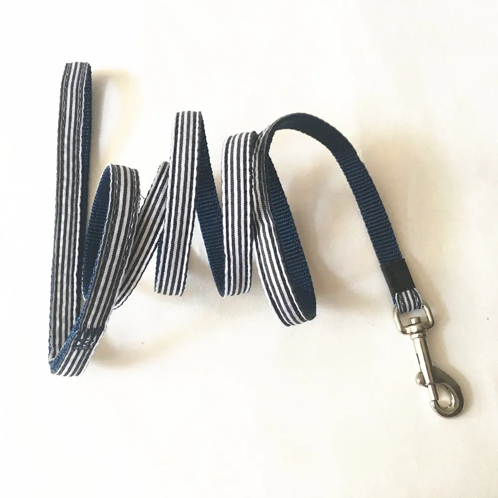 Синий ошейник и поводок для питомцев нейлоновые полосатые поводки собачьего