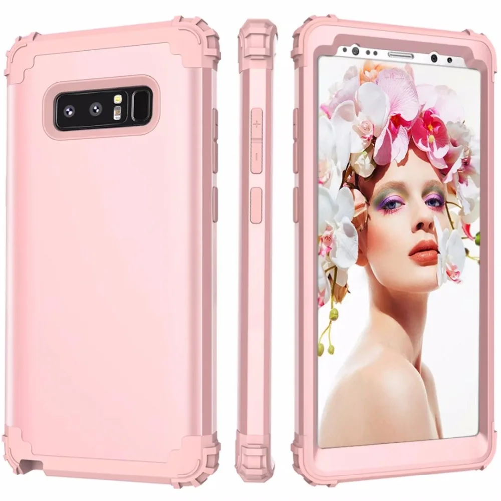 Для samsung Galaxy Note 8 S8 Plus Роскошные PC + TPU 3-слои Гибридный всего тела защиты чехол для