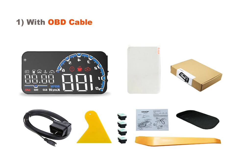 EANOP sBright 3,0 HUD Автомобильный дисплей OBD2 бортовой автомобильный компьютер диагностические инструменты с OBD кабелем