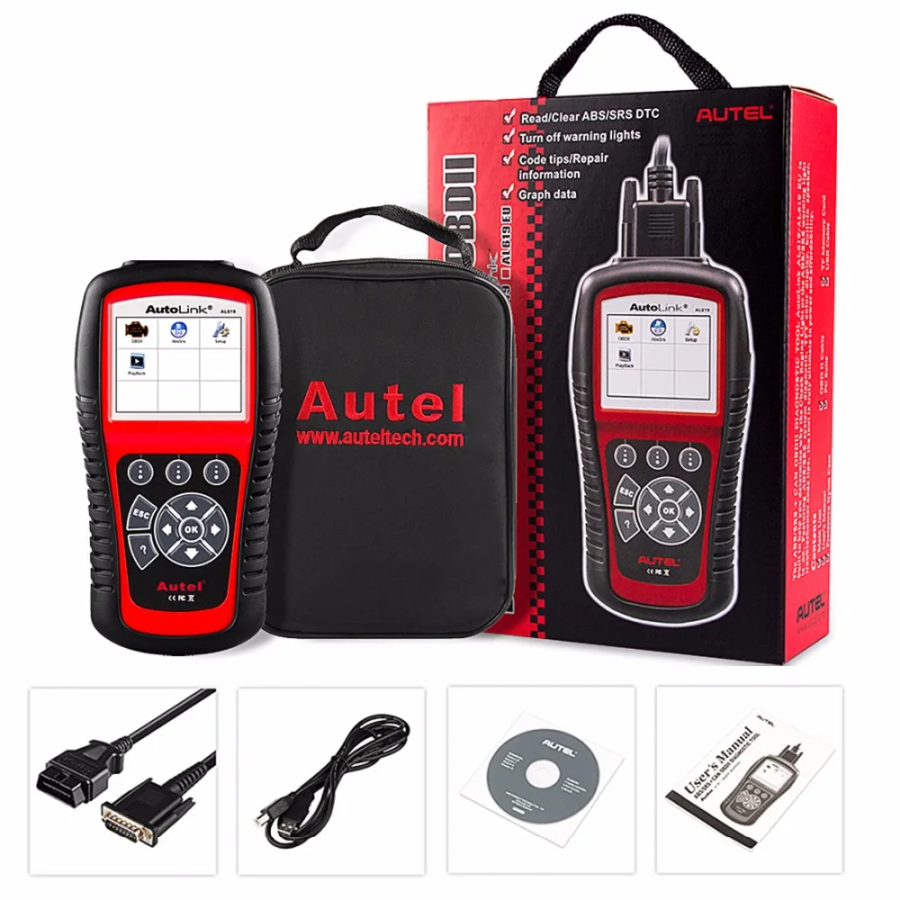 Autel Autolink AL619 диагностический инструмент OBD2 сканер автомобильный OBDII ABS/SRS