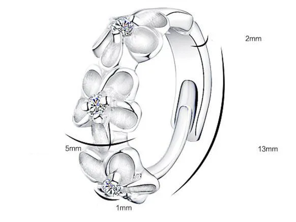Anenjery pendientes, 925 пробы, серебряные, 3 цветка, циркониевые серьги-гвоздики для женщин, brincos oorbellen, Букле д 'ореиль, S-E13