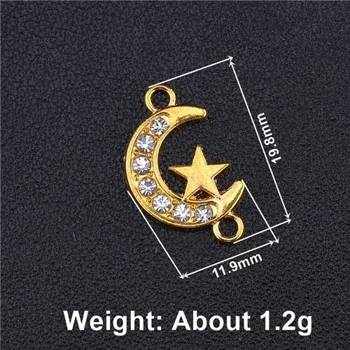 Gold 5 Pieces 5 шт., религиозный Аллах, амулеты, золото/серебро, ислам, полумесяц, мусульманский Бог, соединитель, аксессуары для Ид аль-Фитр, молитва, изготовление ювелирных изделий - Цвет: Gold 5 Pieces