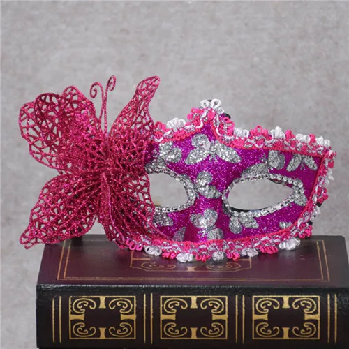 rose red Сексуальная блестящая Венецианская маска Венецианская бабочка цветок свадебные карнавальные вечерние костюмы для сцены сексуальная маска для женщин маскарад - Цвет: rose red