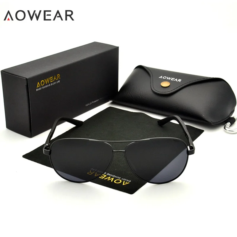 AOWEAR, Классические поляризованные солнцезащитные очки, мужские, Ретро стиль, лучи, очки, алюминий, магний, очки, покрытие, зеркальные очки, рождественские подарки