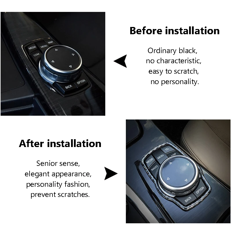 Автомобильные Мультимедийные кнопки Atreus из углеродного волокна наклейки на для