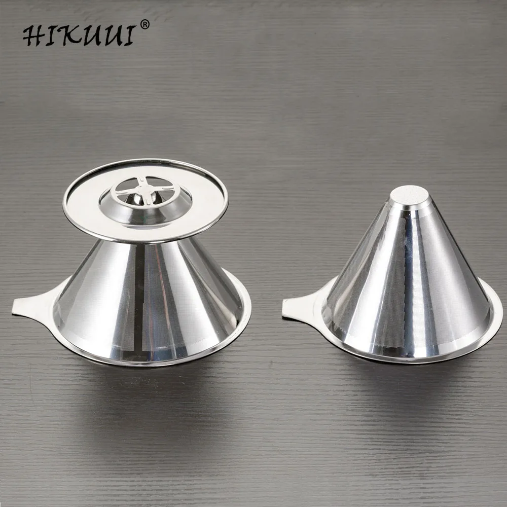 HIKUUI, фильтр для кофе из нержавеющей стали, капельница, многоразовая база, двойная сетка, база для кофе, Leach, капельные инструменты, аксессуары для кофе