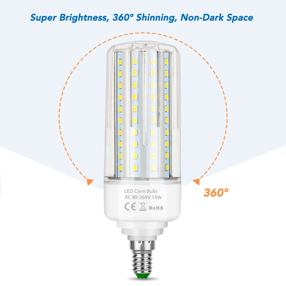 SMD 2835 Светодиодная лампа E14 Светодиодная лампа-кукуруза lampadine Led E27 без мерцания светодиодные лампы 5 Вт 10 Вт 15 Вт 20 Вт лампы в форме свечи 220 V светодиодный настенный светильник для домашнего украшения