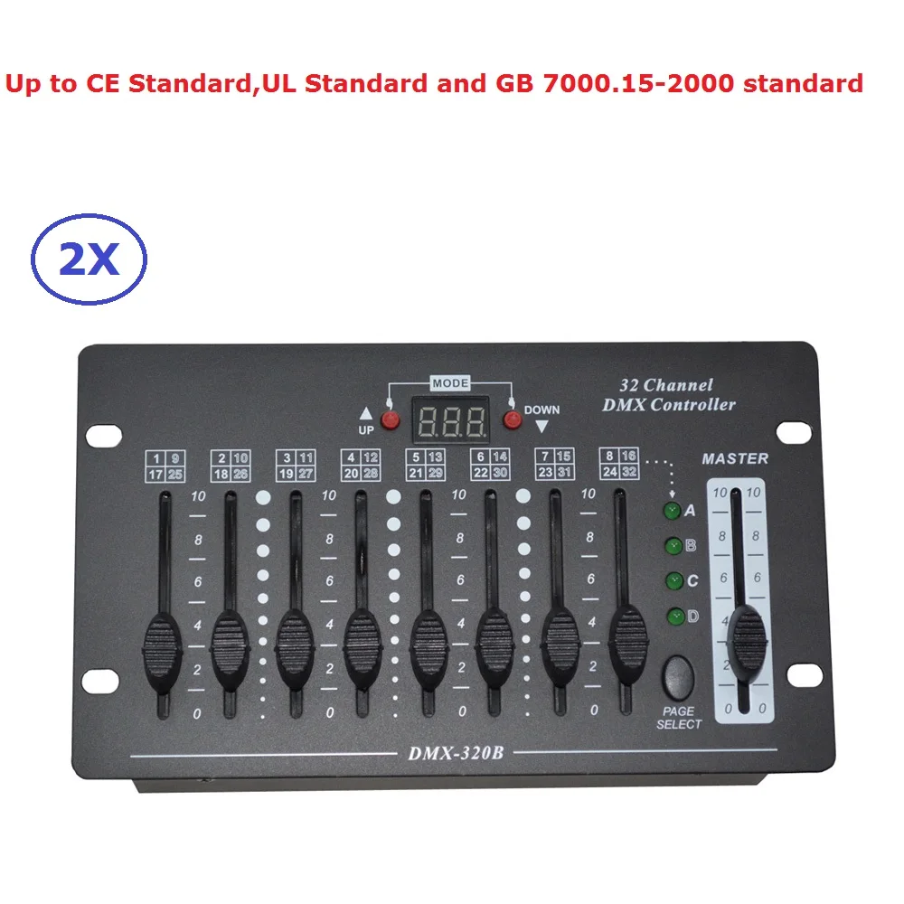 

Портативный и компактный контроллер DMX 2 блока 32 канала сценическое освещение Dj оборудование DMX консоль для прожекторов Par с движущейся голо...