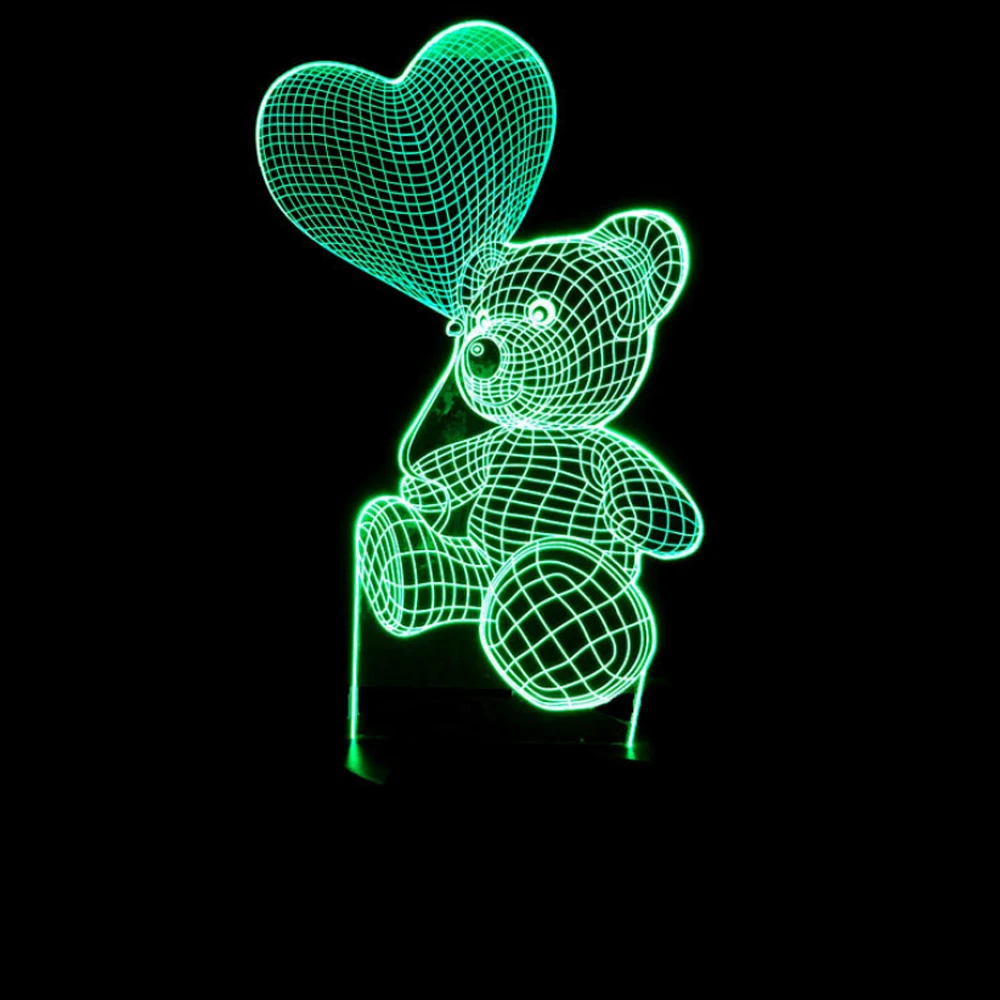 Lovery Panda 3D LED Night Lamp 7 Colors USB Hologram Decor Table Desk Lights Birthday Party Gift For Children Friends | Освещение