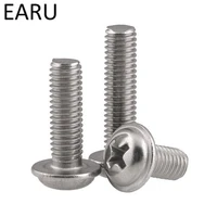 304 stainless steel round pan phillips cross head screws bolt with washer pad computer machine screws m3456810121620 30
