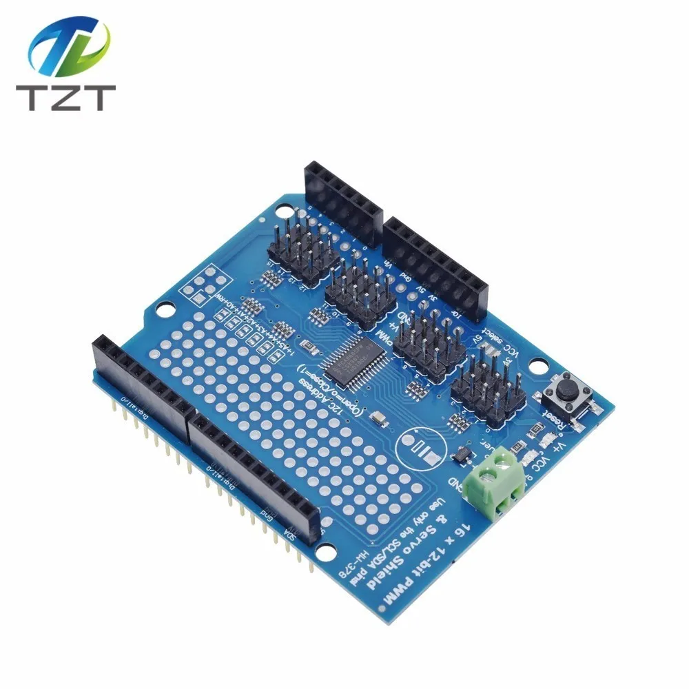 TZT teng двигатель/шаговый/сервопривод/робот щит для Arduino I2C v2 комплект w/Драйвер PWM
