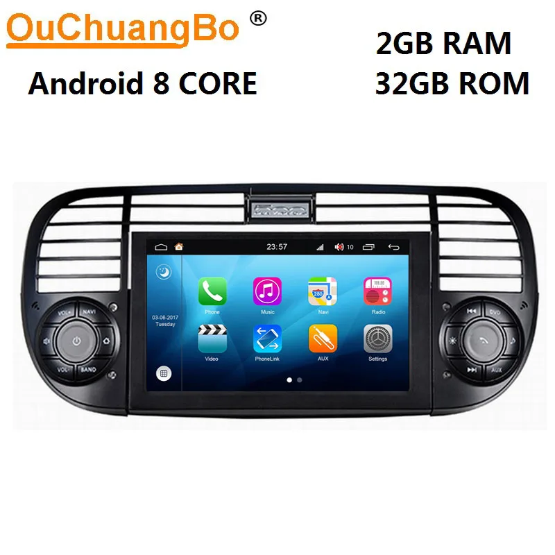 Ouchuangbo 8 ядер android 9 0 авто стерео радио для Fiat 500 2006 2013 с 1080P видео Зеркало Ссылка 2 ГБ +