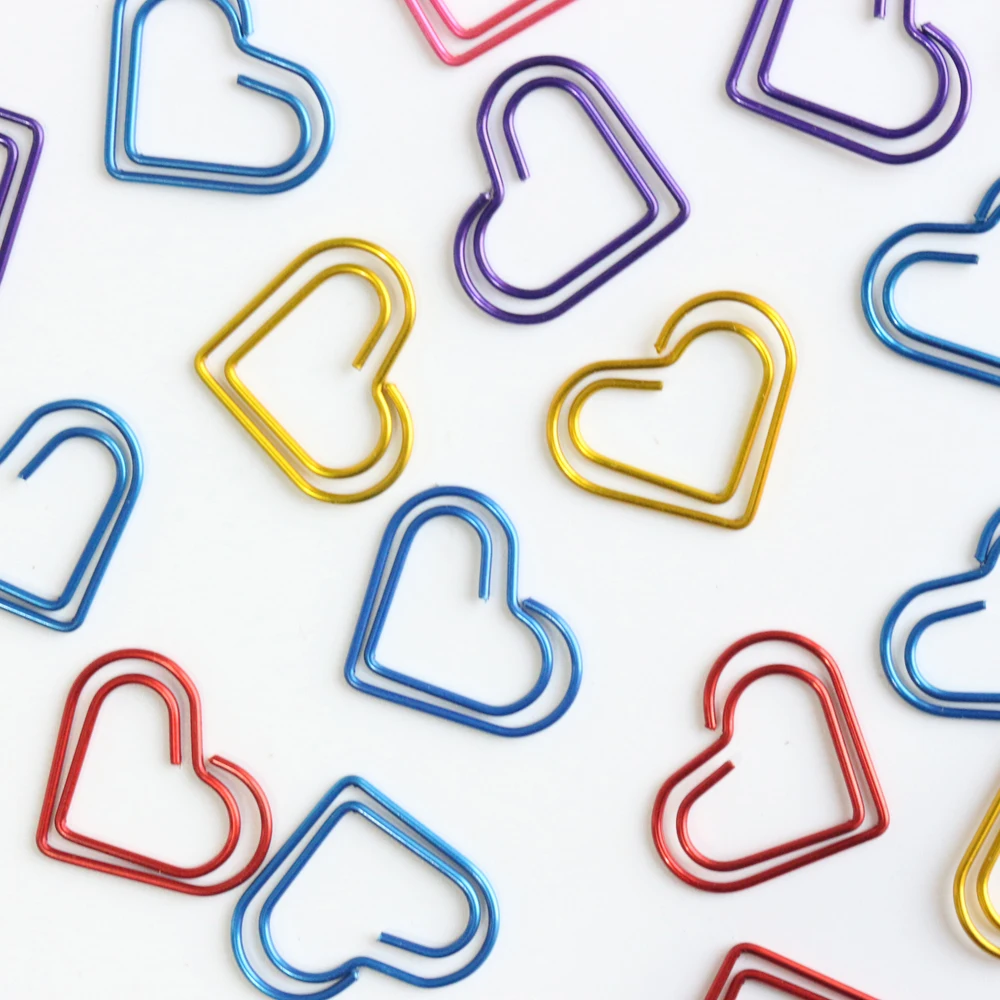 Domikee 2019 новые милые цветные Зажимы для бумаги с сердечками офиса школы