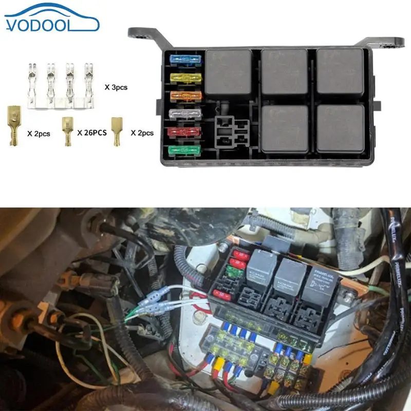 VODOOL универсальный реле держатель предохранителя автомобиля 12V морской 6 каналов