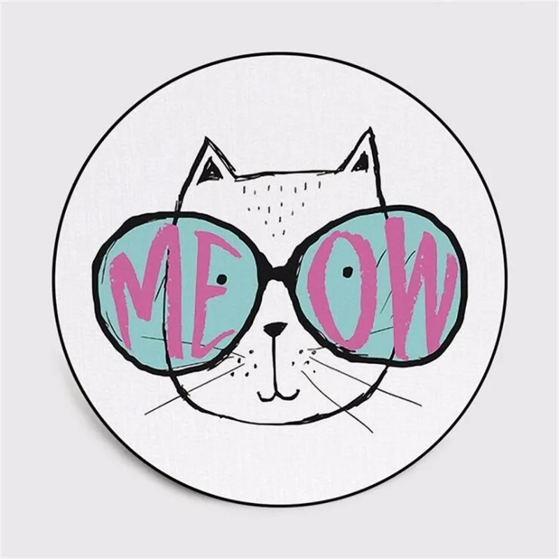 Милый мультяшный Кот Печатный круглый ковер мягкие ковры для гостиной