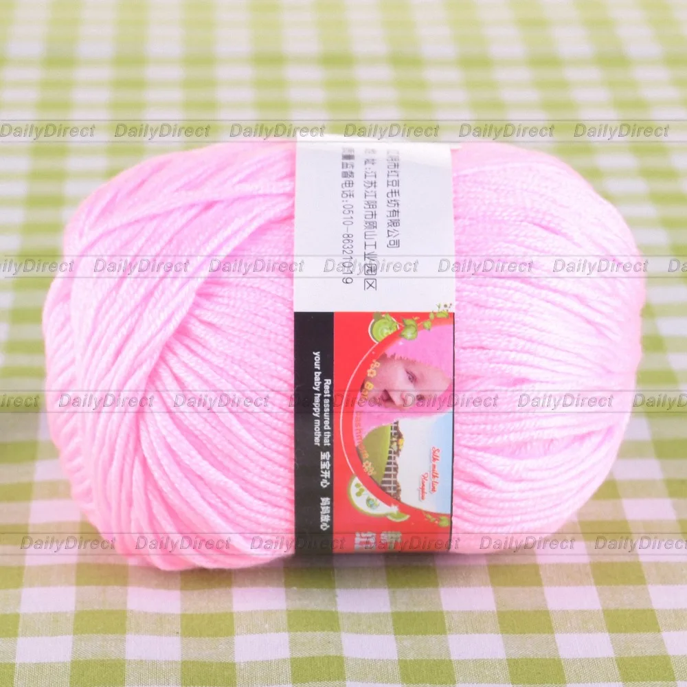 Мягкая молочная хлопчатобумажная пряжа из шелкового волокна 1 76 унции/50 г для