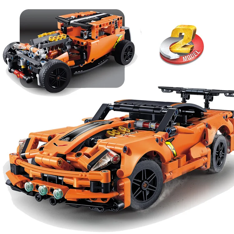 Техника DECOOL 2в1 Chevrolet Corvette ZR1 грузовик lepinlys городской автомобиль строительные