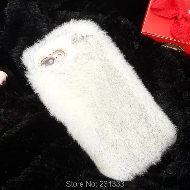 Мягкий чехол из ТПУ с леопардовым принтом и кроличьим мехом C-ku для Iphone 8 7 Plus 6 6S 5 SE