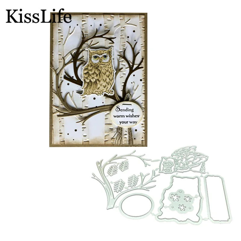 2019 новые металлические штампы и с изображением совы на дереве животных для