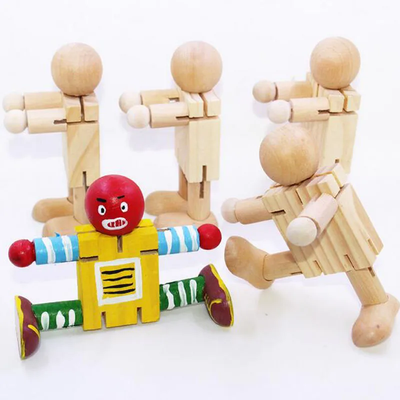 Деревянные блоки роботов развивающие игрушки для детей детские модели