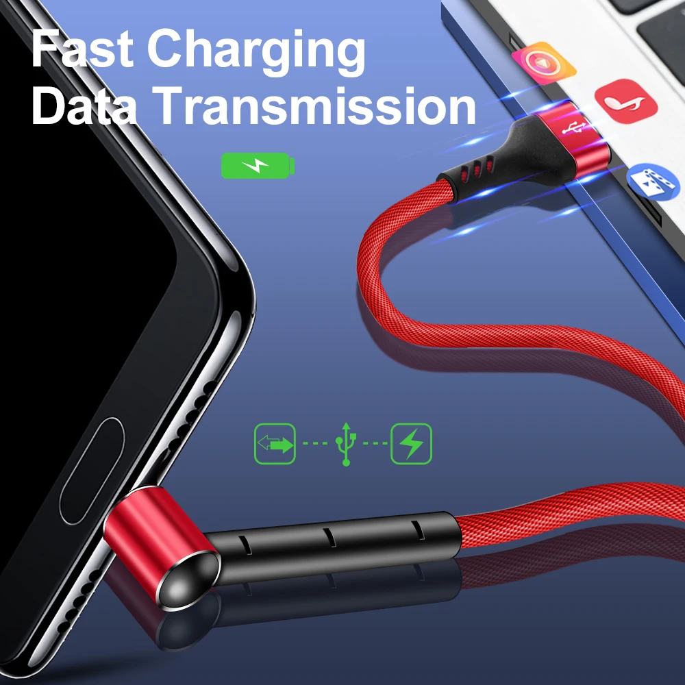 Кабель зарядный Marjay USB Type-C кабель для быстрой зарядки 90 градусов Samsung S9 S10 Xiaomi mi9