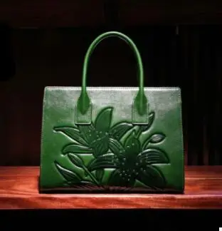 Green lily SUWERER новые женские сумки из натуральной кожи модные роскошные сумки из воловьей кожи с крокодиловым узором для женщин кожаные сумки - Цвет: Green lily